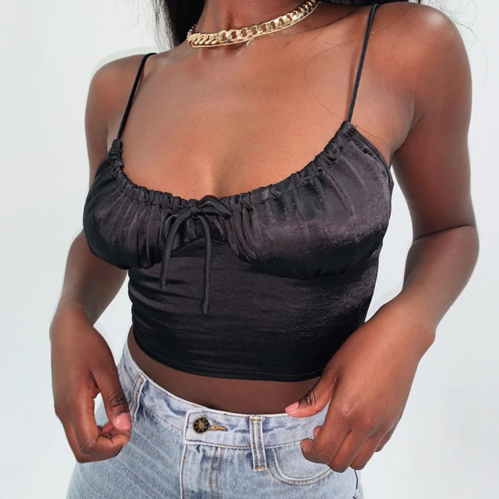 Princess Polly Estelle Crop Top Black